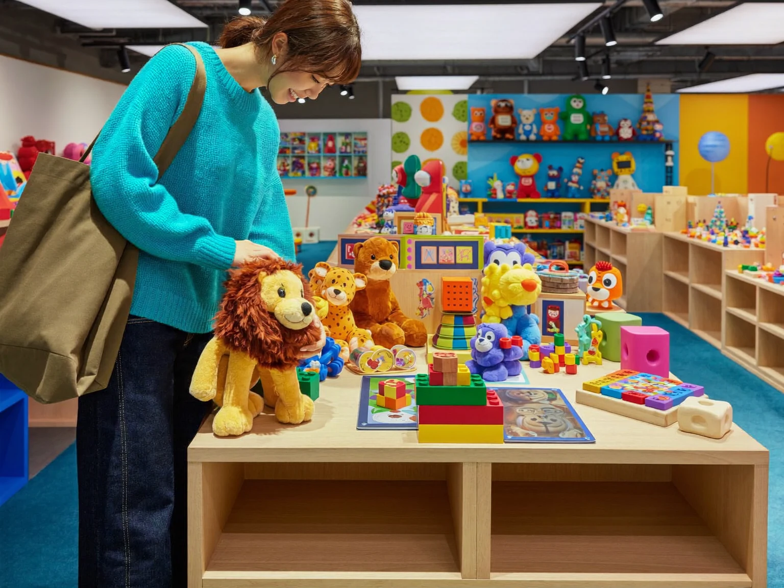 Illustrazione generata: ambiente giocoso con giocattoli e accessori